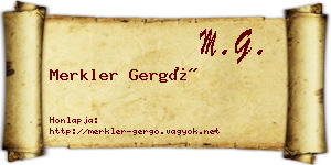 Merkler Gergő névjegykártya